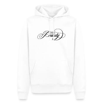 his_beauty - Männer Premium Bio Hoodie - Weiß - Vorne - Nico (187cm)