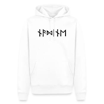Name - Nadine - in Runen - Männer Premium Bio Hoodie - Weiß - Vorne - Nico (187cm)