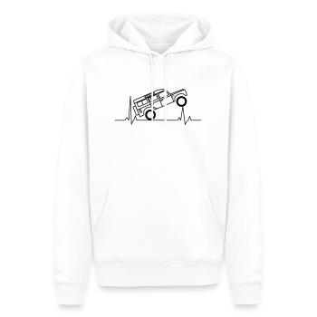 Defender EKG Herzschlag Offroad - Männer Premium Bio Hoodie - Weiß - Vorne - Nico (187cm)