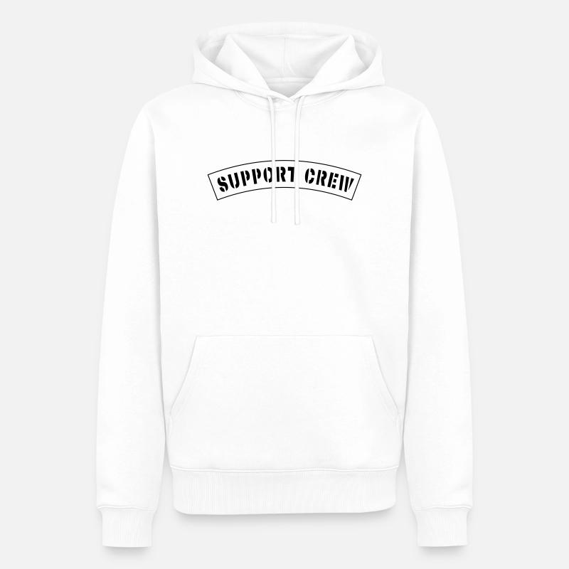 Support Crew Style Patch - Männer Premium Bio Hoodie - Weiß