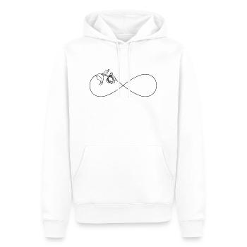 Schlichtes Unendlichkeitssymbol Infinity mit Blume - Männer Premium Bio Hoodie - Weiß - Vorne - Nico (187cm)