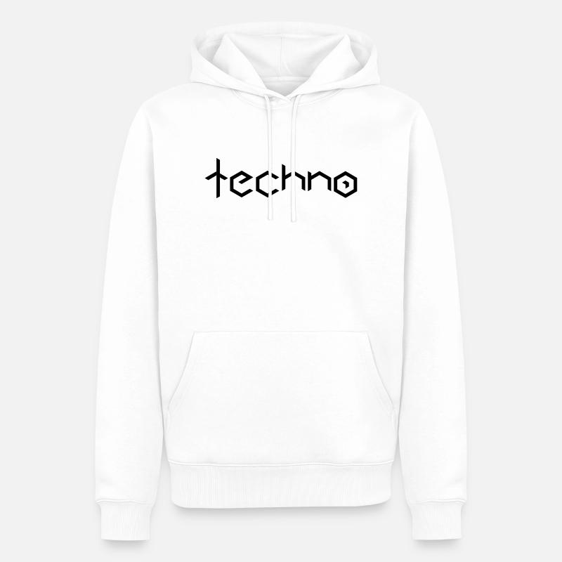 techno - Männer Premium Bio Hoodie - Weiß