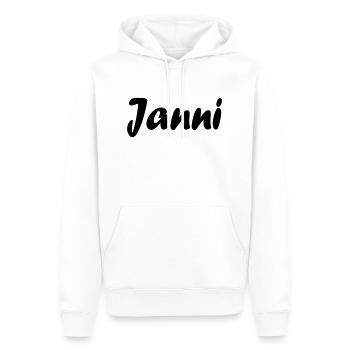 janni - Männer Premium Bio Hoodie - Weiß - Vorne - Nico (187cm)