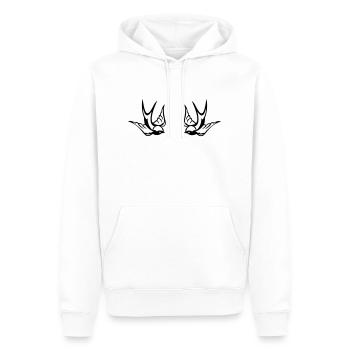 Schwalben Paar - Männer Premium Bio Hoodie - Weiß - Vorne - Nico (187cm)