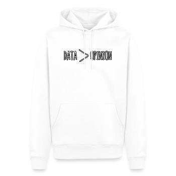 Des données supérieures à votre opinion - Sweat à capuche Premium bio Homme - blanc - Devant - Nico (187cm)