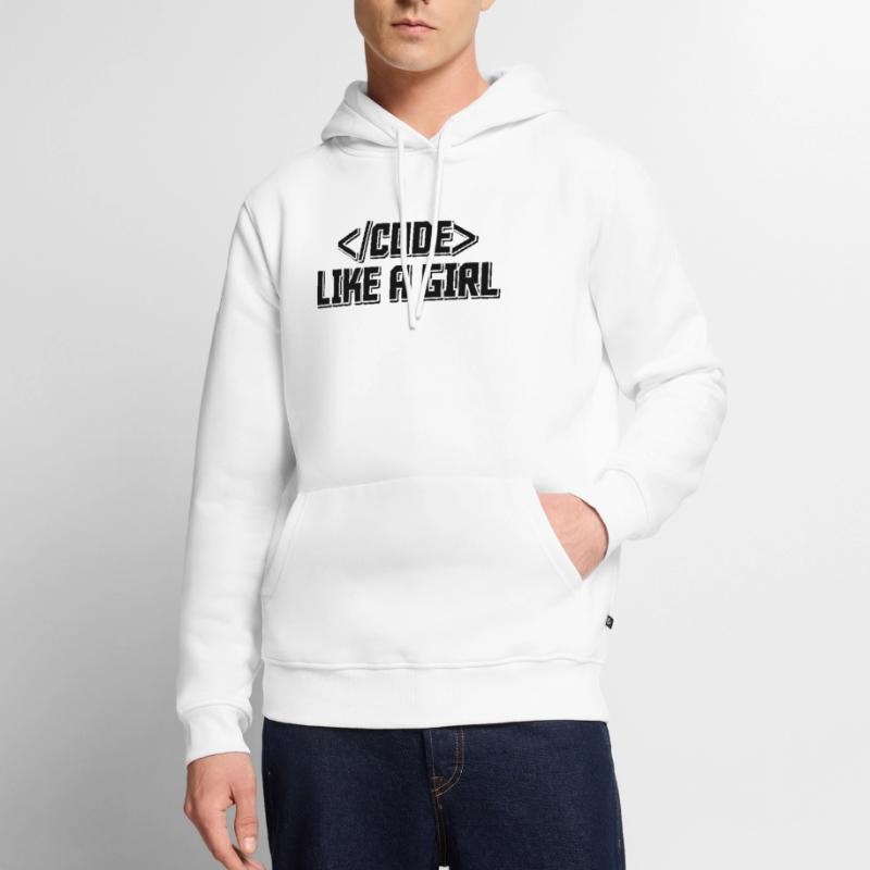 Code Like A Girl Coder Programmer Software Develop Männer Premium Bio Hoodie