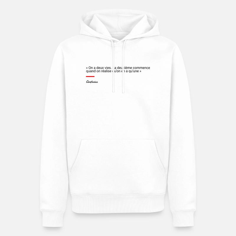 Confucius - Sweat à capuche Premium bio Homme - blanc