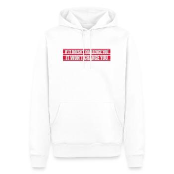 Séance d’entraînement Fitness Motivation Citation - Sweat à capuche Premium bio Homme - blanc - Devant - Nico (187cm)