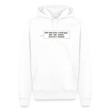 die besten sind im Verkauf - Spruch - Männer Premium Bio Hoodie - Weiß - Vorne - Nico (187cm)
