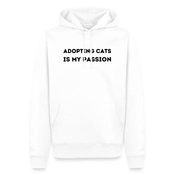 Adopting cats is my passion, Pour les fans de chat - Sweat à capuche Premium bio Homme - blanc - Devant - Nico (187cm)