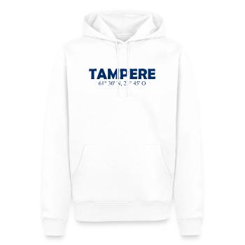 Tampere - Finland - Coordinates - Longitude - Men’s Premium Organic Hoodie - white - Front - Nico (187cm)