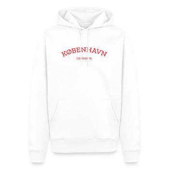 Copenhague - Danemark - Dänemark - Kobenhavn - Sweat à capuche Premium bio Homme - blanc - Devant - Nico (187cm)