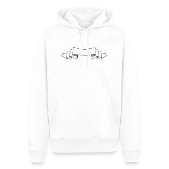 Banner - Männer Premium Bio Hoodie - Weiß - Vorne - Nico (187cm)