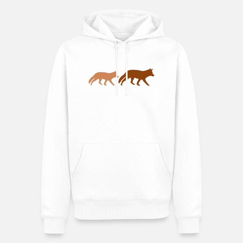 Renards 2 - Sweat à capuche Premium bio Homme - blanc