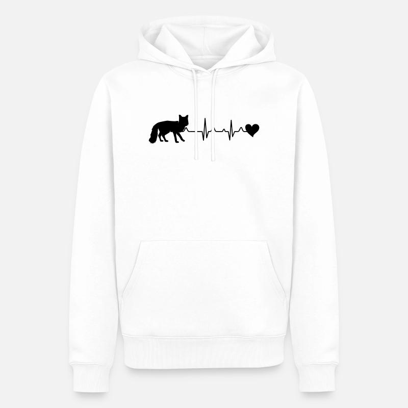 Renard - Sweat à capuche Premium bio Homme - blanc