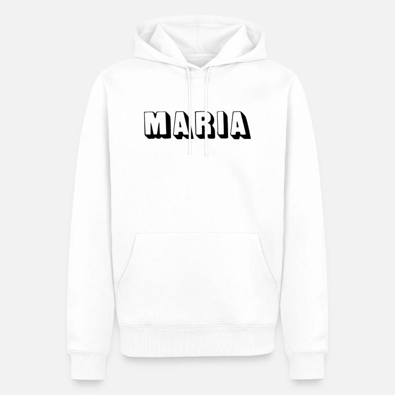 Name - Maria - Männer Premium Bio Hoodie - Weiß