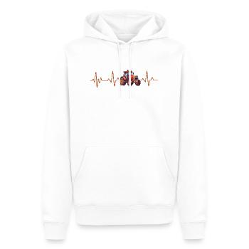 Battement de coeur tracteur - Sweat à capuche Premium bio Homme - blanc - Devant - Nico (187cm)