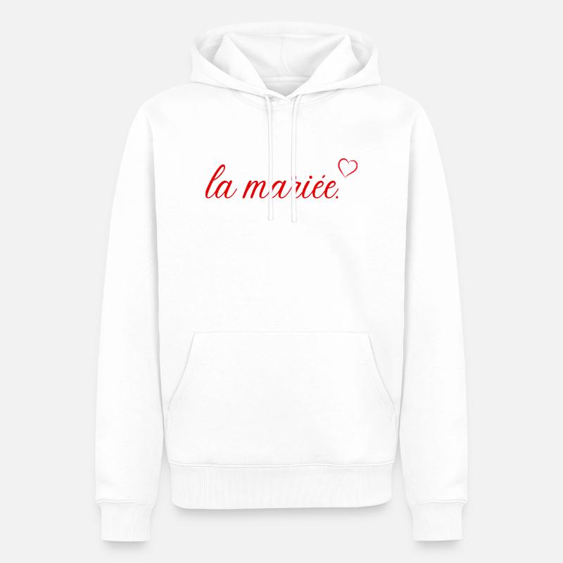 Die rote Herzbraut - Männer Premium Bio Hoodie - Weiß