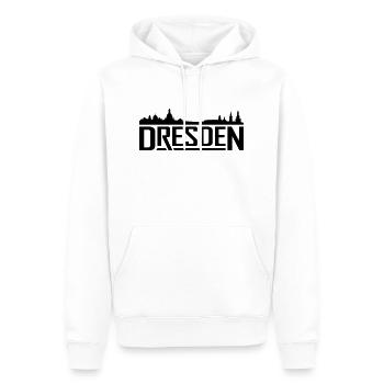 Dresden Silhouette - Männer Premium Bio Hoodie - Weiß - Vorne - Nico (187cm)