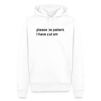 S’il vous plaît, soyez patient, je suis autiste ! - Sweat à capuche Premium bio Homme - blanc - Devant - Nico (187cm)