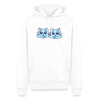 Deux chats heureux 2 amis Couple Équipe Couple - Sweat à capuche Premium bio Homme - blanc - Devant - Nico (187cm)