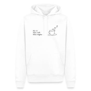 Ma vie, Mon café, Mes règles - Männer Premium Bio Hoodie - Weiß - Vorne - Nico (187cm)