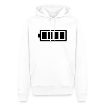 Akku, voll aufgeladen - Männer Premium Bio Hoodie - Weiß - Vorne - Nico (187cm)
