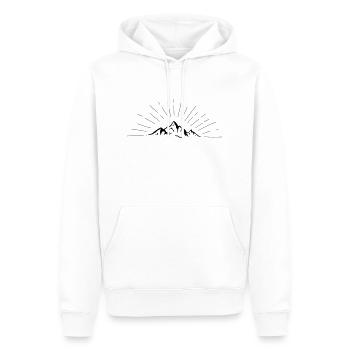 Strahlende Berge - Männer Premium Bio Hoodie - Weiß - Vorne - Nico (187cm)