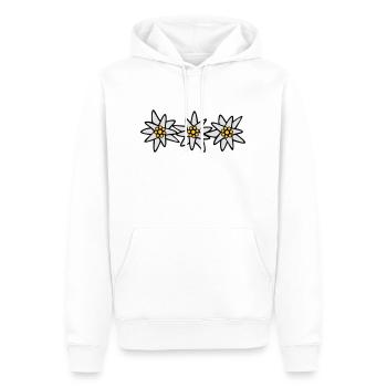 Edelweiss Trio - Sweat à capuche Premium bio Homme - blanc - Devant - Nico (187cm)