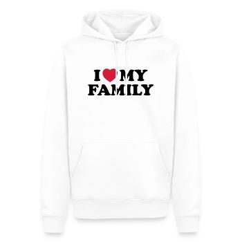 I love my family - Sweat à capuche Premium bio Homme - blanc - Devant - Nico (187cm)