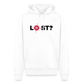 lost__f2 - Männer Premium Bio Hoodie - Weiß - Vorne - Nico (187cm)