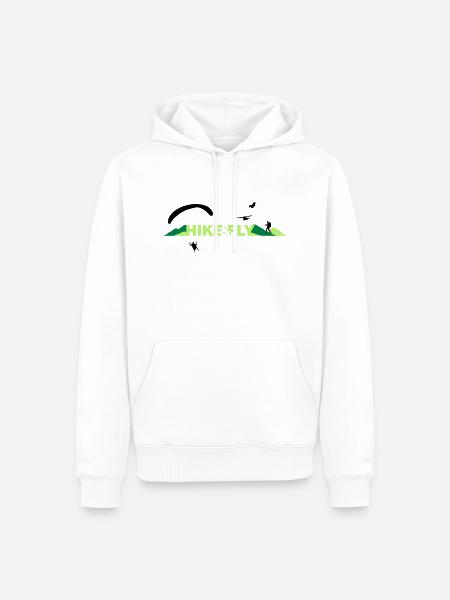 Hike & Fly - Men’s Premium Organic Hoodie - white