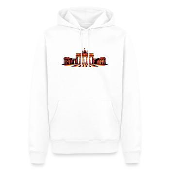 Porte De Brandebourg (Berlin / Allemagne) - Sweat à capuche Premium bio Homme - blanc - Devant - Nico (187cm)