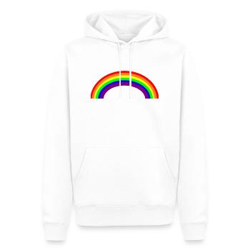 Regenbogen - Männer Premium Bio Hoodie - Weiß - Vorne - Nico (187cm)