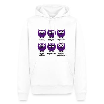 Hiboux drôles avec Tableau de café | T-shirt - Sweat à capuche Premium bio Homme - blanc - Devant - Nico (187cm)