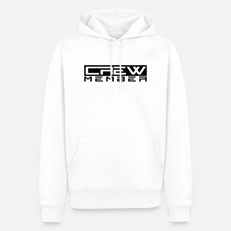 Crew Member Logo Design - Sweat à capuche Premium bio Homme - blanc