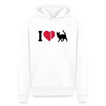 I love cats - Männer Premium Bio Hoodie - Weiß - Vorne - Nico (187cm)