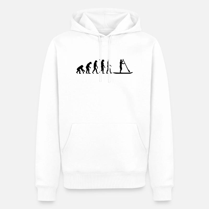 Evolution Stand up paddling - Sweat à capuche Premium bio Homme - blanc