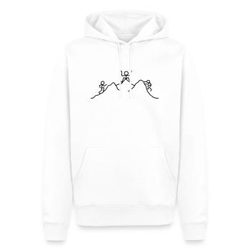 Strichmännchen klettern - Männer Premium Bio Hoodie - Weiß - Vorne - Nico (187cm)