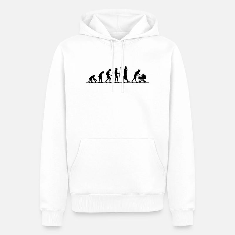 Evolution Kinderwagen - Männer Premium Bio Hoodie - Weiß