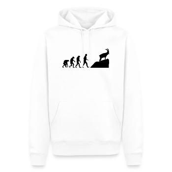 steinbock evolution - Männer Premium Bio Hoodie - Weiß - Vorne - Nico (187cm)