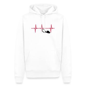 Plongée sous-marine Heartbeat - Plongée sous-marine - Sweat à capuche Premium bio Homme - blanc - Devant - Nico (187cm)