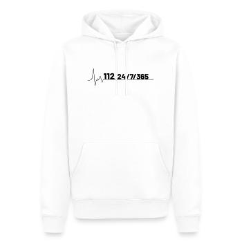 Service d'incendie Heartbeat 112 | Pompier volontaire - Sweat à capuche Premium bio Homme - blanc - Devant - Nico (187cm)