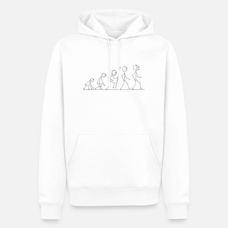 Evolution - Männer Premium Bio Hoodie - Weiß