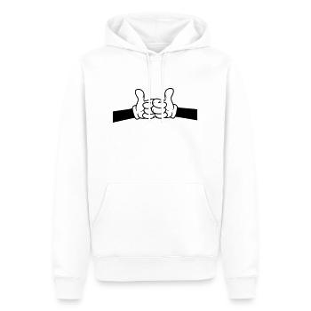Brofist Daumen hoch Comic - Männer Premium Bio Hoodie - Weiß - Vorne - Nico (187cm)