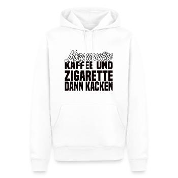 Kaffee Und Zigarette Dann Kacken - Lustiger Spruch - Männer Premium Bio Hoodie - Weiß - Vorne - Nico (187cm)