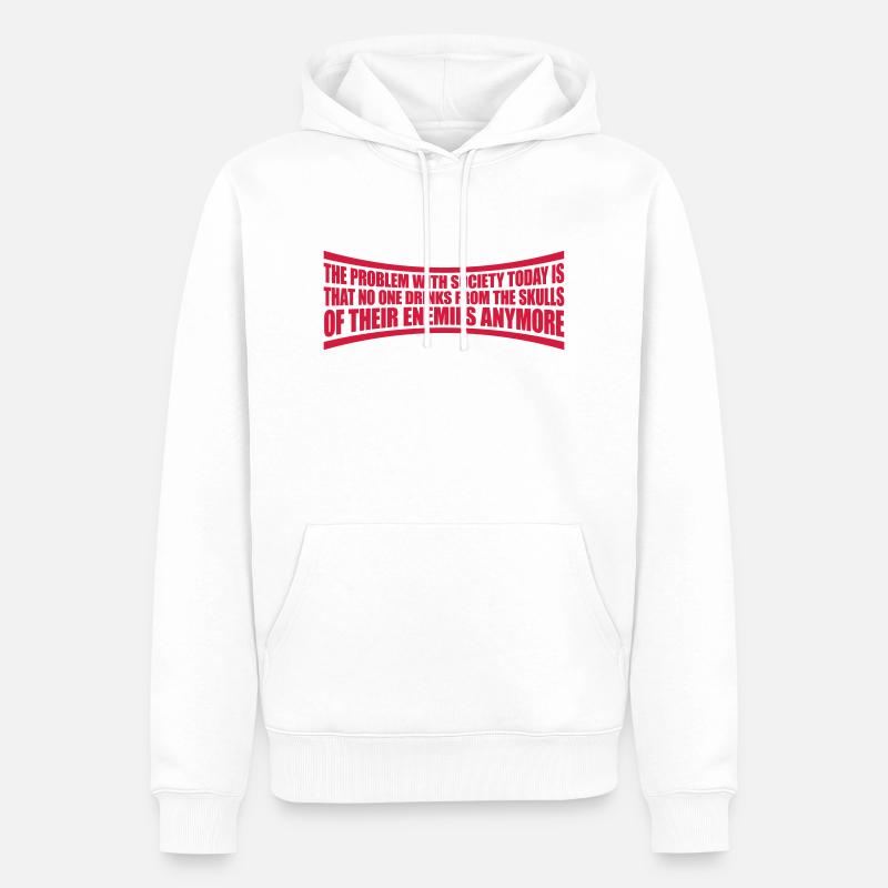 drinks from enemies skulls - Männer Premium Bio Hoodie - Weiß