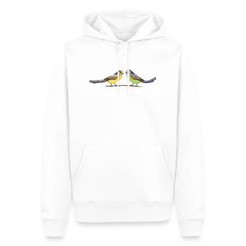 Oiseaux - Sweat à capuche Premium bio Homme - blanc - Devant - Nico (187cm)