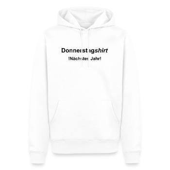 Donnerstagshirt Versagerspruch 4 von 7 - Männer Premium Bio Hoodie - Weiß - Vorne - Nico (187cm)