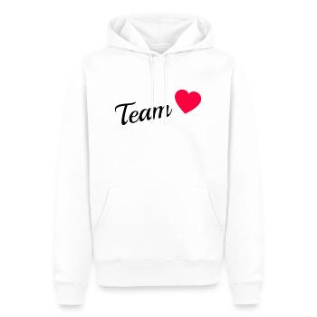 Team Braut >> Dein eigener Text << - Männer Premium Bio Hoodie - Weiß - Vorne - Nico (187cm)